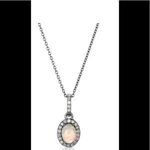 Adornia Fine
OPAL DIAMOND HALO NECKLACE SILVER
